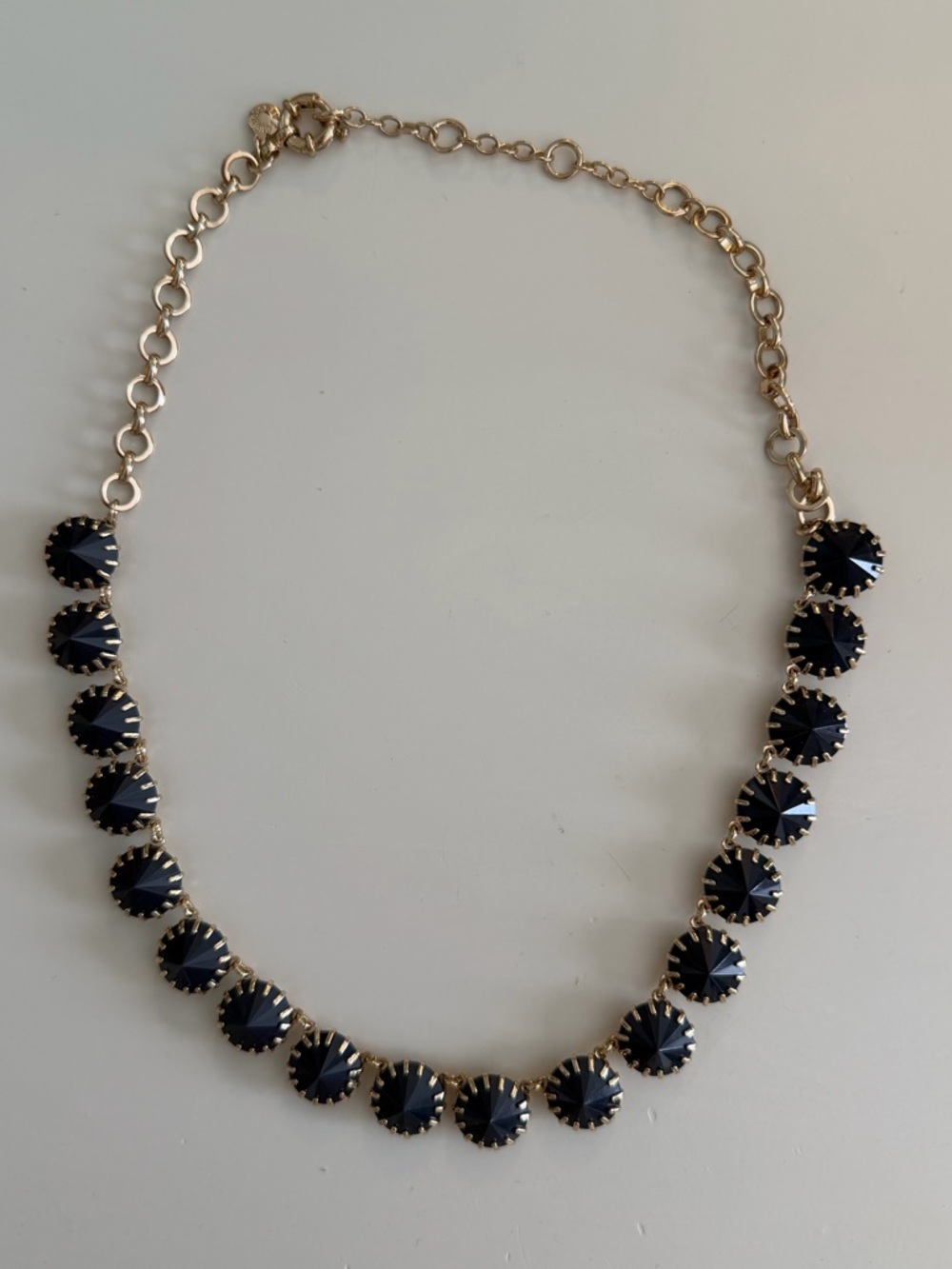 J. Crew Black Faceted Glass Rivoli Necklace